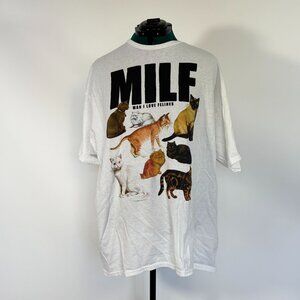 "Man I Love Felines," White Graphic Tee